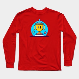 Gold Trophy Cartoon Vector Icon Illustration Long Sleeve T-Shirt